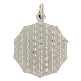 Medaglietta decagonale bicolore Lourdes 23x27 mm