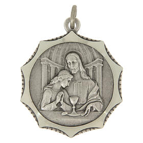 Médaille décagonale en alpaca Première Communion 32 mm