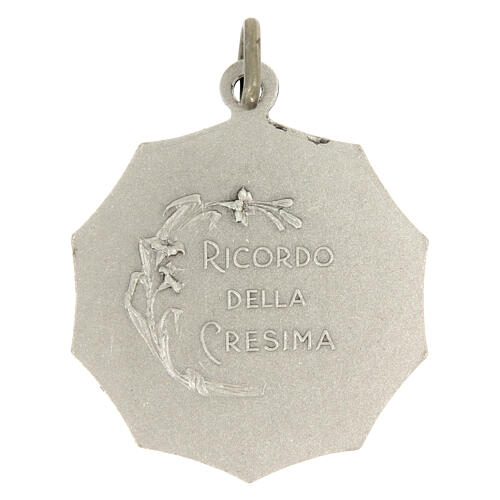 Medaglia in alpacca decagonale Cresima 32 mm 2