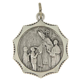 Decagonal nickel silver Confirmation medal 32 mm
