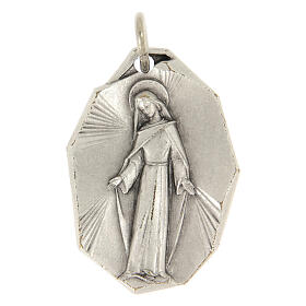 Médaille Vierge Miraculeuse en laiton argenté 28x31 mm