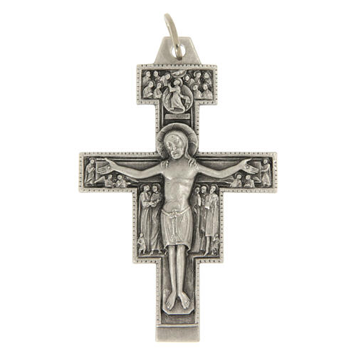 Pendente croce di San Damiano sagomata 48x31 mm 1