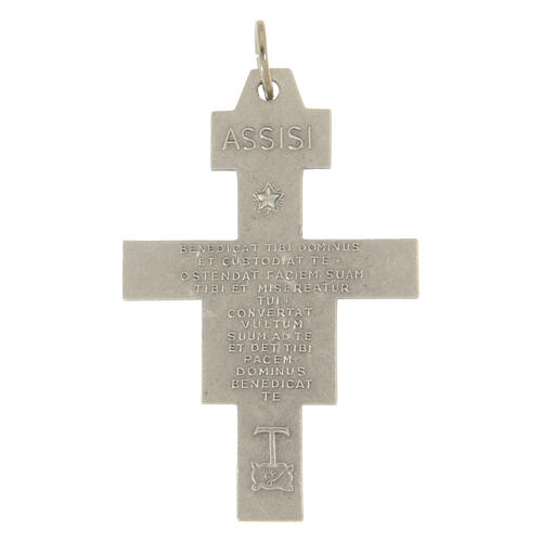 Pendente croce di San Damiano sagomata 48x31 mm 2