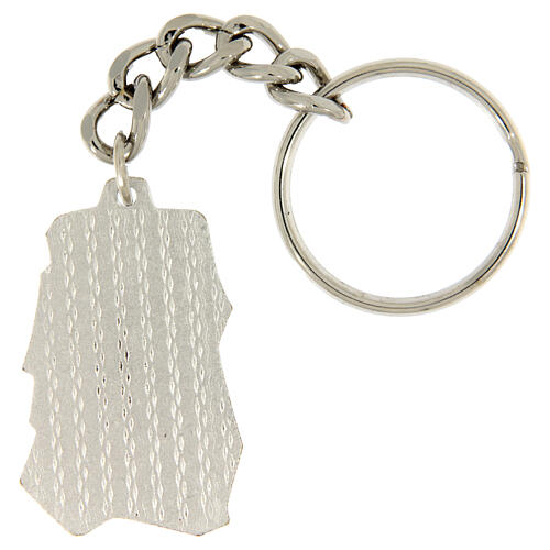 Porte-clé en laiton argenté Saint Christophe 4x2,5 cm 2
