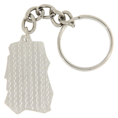 Silver-plated brass key ring of St. Anthony, 1.6x1 in 2