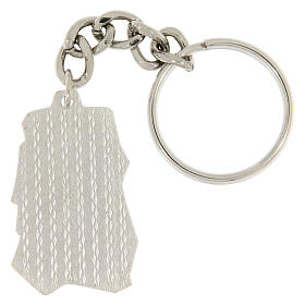 Porte-clé 40x25 mm en laiton argenté Saint Antoine