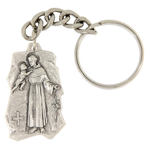 Silver-plated brass keychain St Anthony, 40x25 mm 1