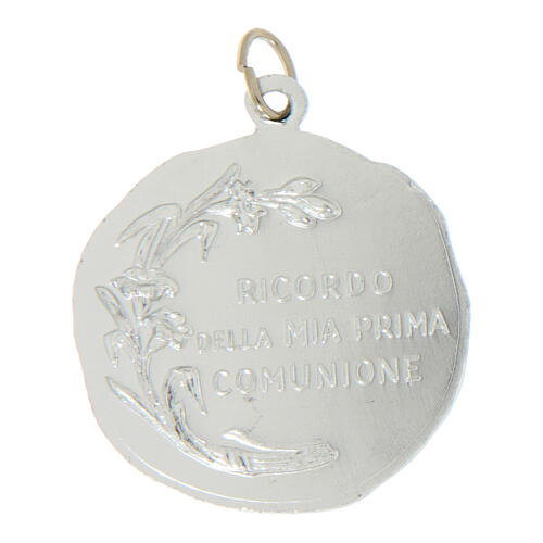 Medaglia Prima Comunione tonda alluminio argentato 32 mm 2