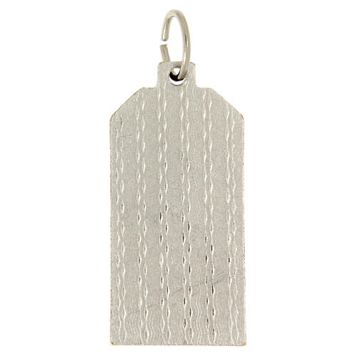 Madonnenmedaille mit Kind 16x35 mm aus versilbertem Messing 2