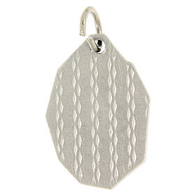 Miraculous Mary Medal in silver-plated brass, 23x15 mm