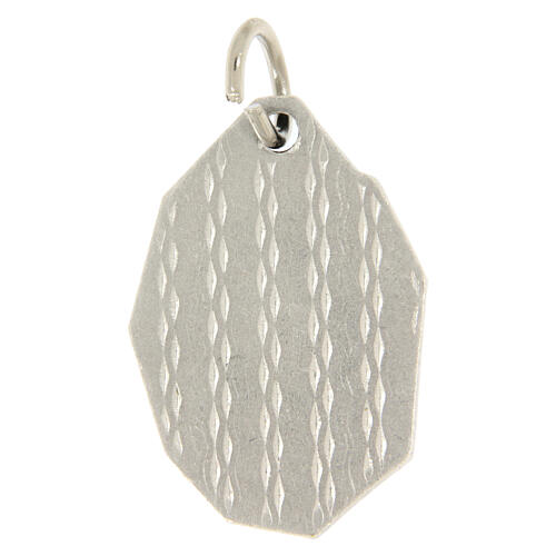 Miraculous Mary Medal in silver-plated brass, 23x15 mm 2