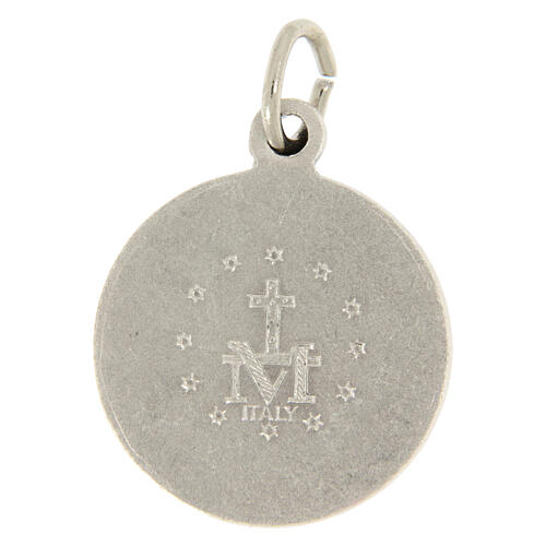 Medaglia Madonna Miracolosa 18 mm ottone argentato 2