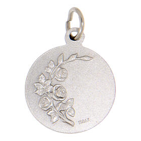 Medaglietta 18 mm San Francesco ottone argentato