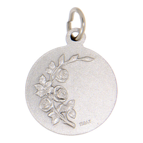 Medaglietta 18 mm San Francesco ottone argentato 2