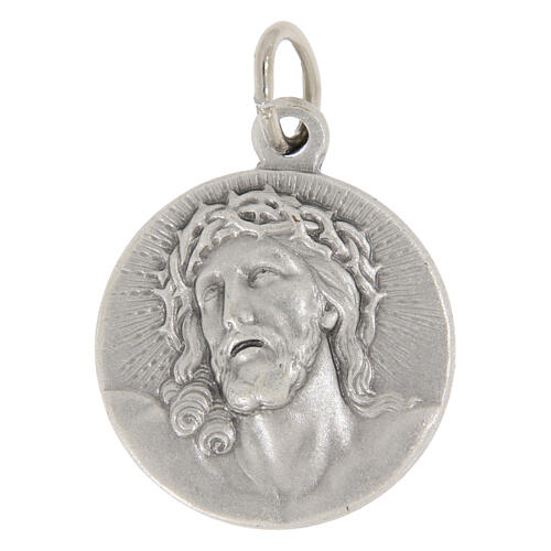 Medaglia Ecce Homo 18 mm argentata ottone 1