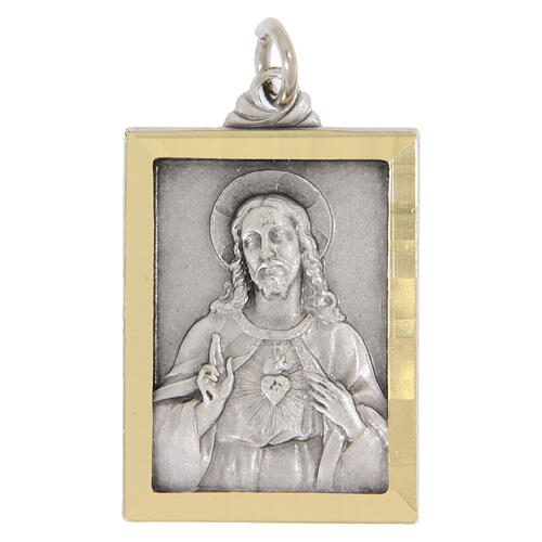 Medaglia rettangolare Sacro Cuore di Gesù 18x24 mm 1