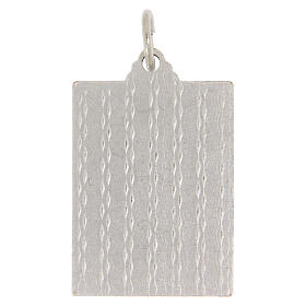 Rectangular Bicolor Medal of Our Lady of Lourdes, 24x18 mm