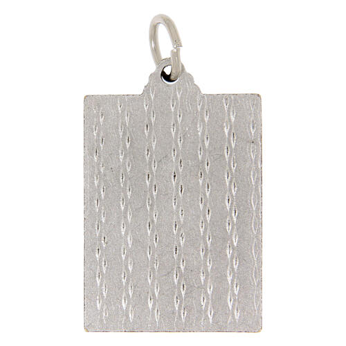 Medalla rectangular bicolor Virgen Milagrosa 18x24 mm 2