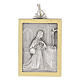 Medalla Santa Rita rectangular de latón bicolor 18x24 cm s1