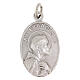 Ovale Medaille Carlo Acutis und San Francesco aus versilbertem Messing 25x15 mm s2