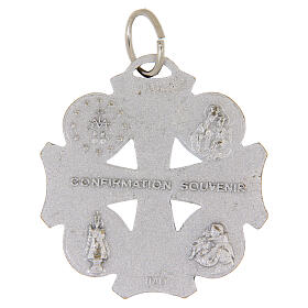 Enameled Confirmation Cross Medal with Saints, 30x29 mm