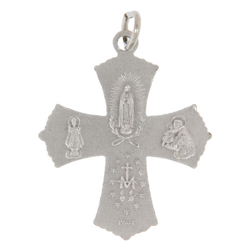 Silver-plated brass Confirmation cross pendant, 0.9x1.2 in 2