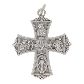 Confirmation cross pendant in silver-plated brass, 24x29 mm