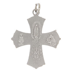 Confirmation cross pendant in silver-plated brass, 24x29 mm