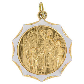 Medaglia 32 mm Cresima alluminio oro e argento