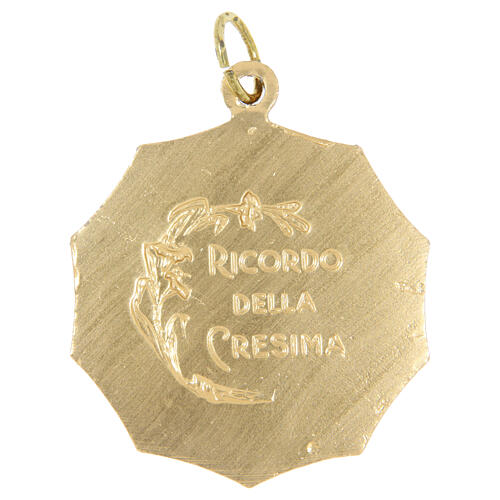 Medaglia 32 mm Cresima alluminio oro e argento 2