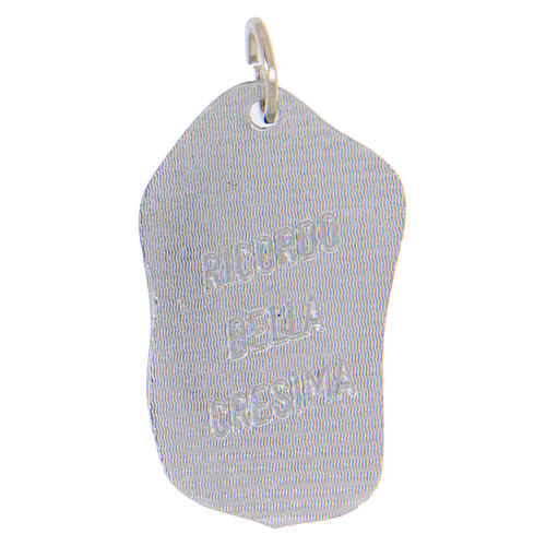 Confirmation medal, 1.4x0.8 in, silver-plated aluminum 2