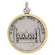 Medalla bicolore Virgen del Pilar 32 mm latón plateado s2