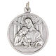 Round Communion medal in silver-plated brass, 32 mm s1