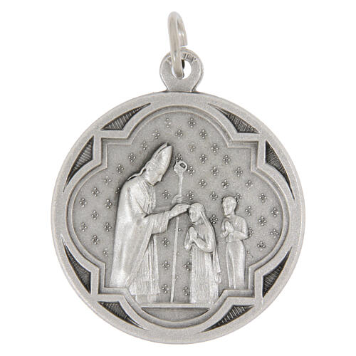 Médaille ronde Confirmation laiton argenté 32 mm 1