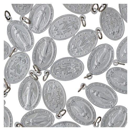 Miraculous Mary Silver-plated Aluminum Medals 18mm pack of 100 3