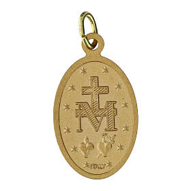 100x Medagliette alluminio dorato Madonna Miracolosa italiano 18mm