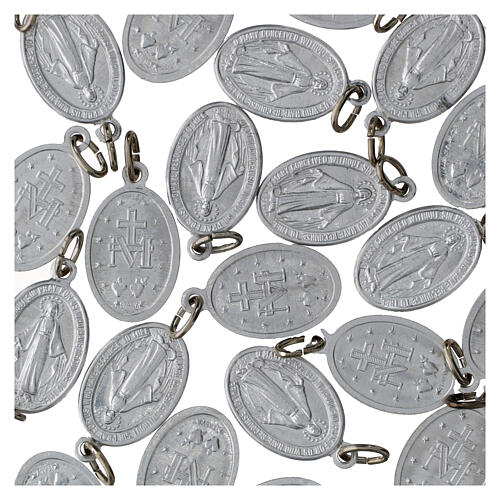 100x Medagliette Madonna Miracolosa alluminio 15mm inglese 3