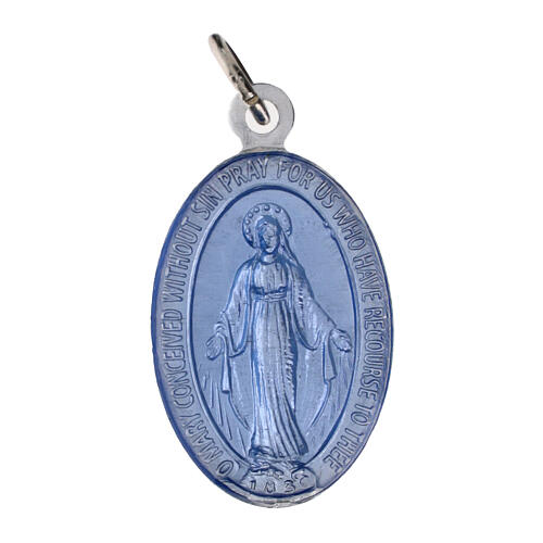 100x Medagliette Madonna Miracolosa alluminio smaltato 15mm inglese 1