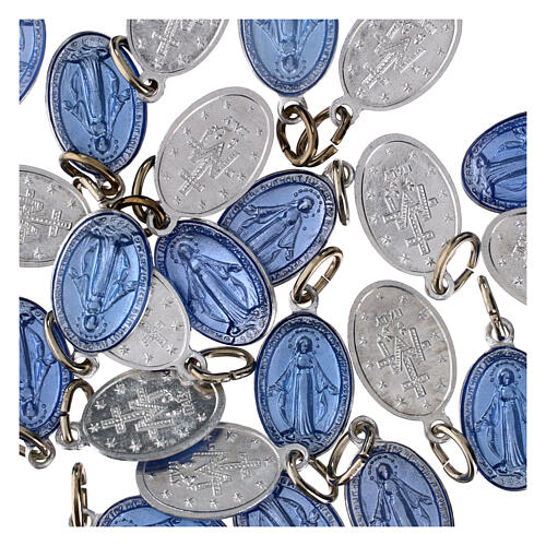 100x Medagliette Madonna Miracolosa alluminio smaltato 15mm inglese 3