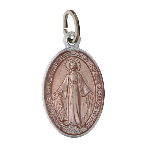 100 Medallas Virgen Milagrosa aluminio esmaltes coloridos 15mm inglés 1