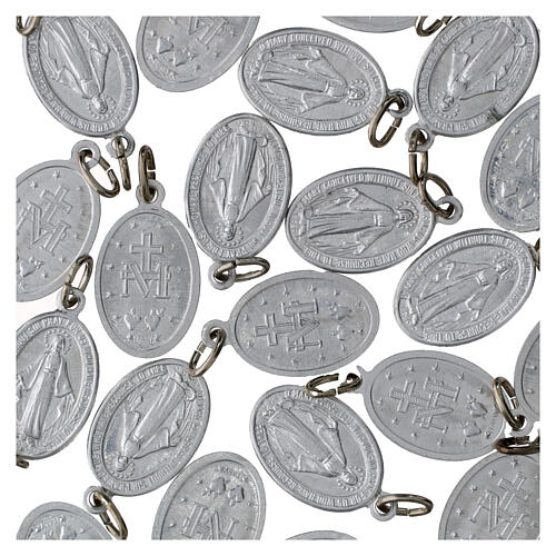 100x Medallas Virgen Milagrosa inglés aluminio 18mm 3