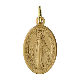 100 Medallas aluminio dorado opaco Virgen Milagrosa inglés 18 mm paquete 100 uds.