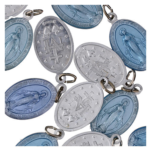 50x Medallas Virgen Milagrosa inglés aluminio esmaltado 18mm 2