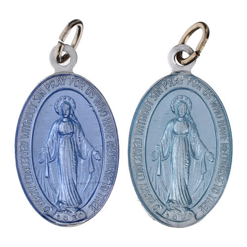 50x Medallas Virgen Milagrosa inglés aluminio esmaltado 18mm 3