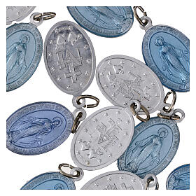 50x Medalhas da Nossa Senhora das Graças em inglês alumínio esmaltado 18 mm