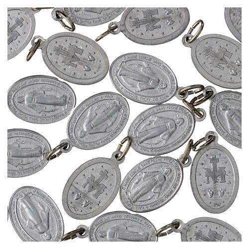 100x Medallas Virgen Milagrosa francés aluminio 18mm 3