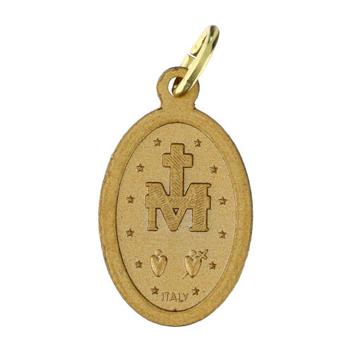 100 Medallas Virgen Milagrosa francés aluminio opaco dorado 18mm 2