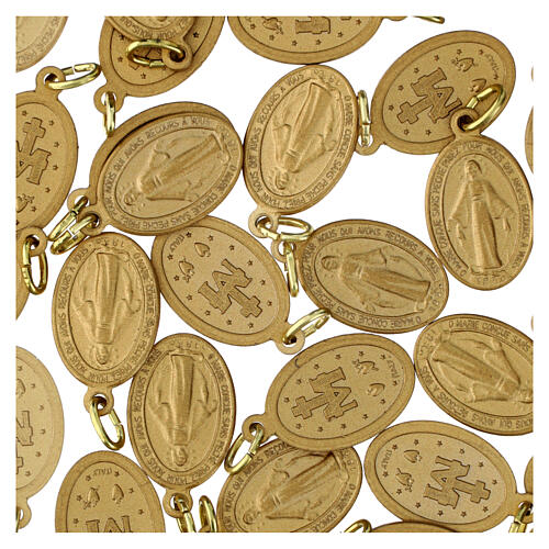 100 Medallas Virgen Milagrosa francés aluminio opaco dorado 18mm 3