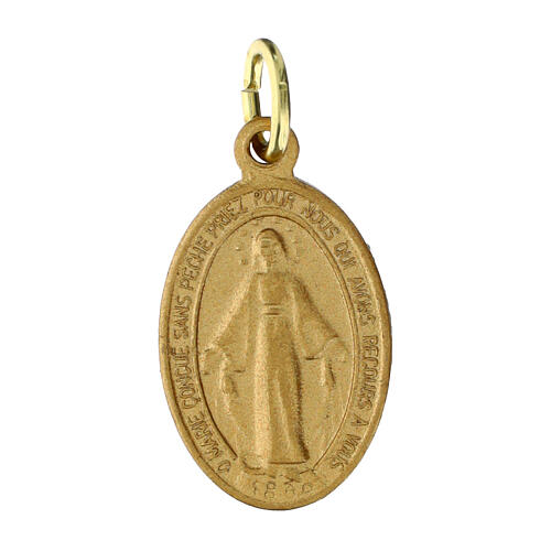 Medalhas Nossa Senhora Milagrosa francês em alumínio opaco dourado 18 mm pacote de 100 unidades 1