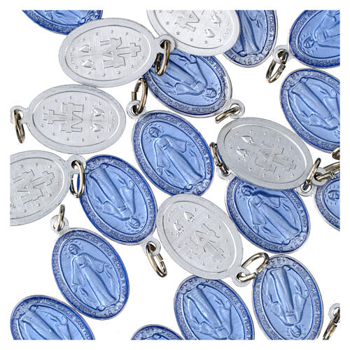50x Médailles Vierge Miraculeuse français aluminium émaillé 18 mm 3